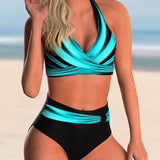 Bikini de estampado cruzado