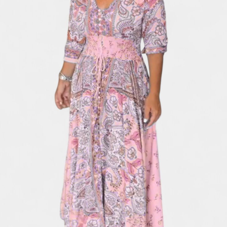 Dunya Vestido Casual de Verano con Escote en V
