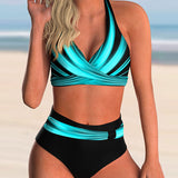 Bikini de estampado cruzado
