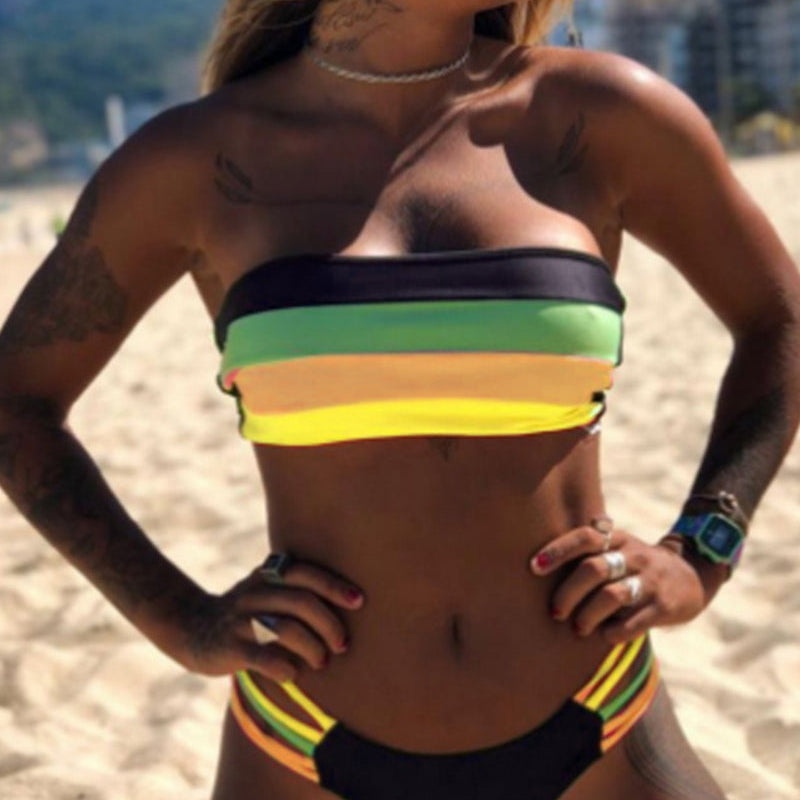 Bikinis Sexy a Bloques de Colores