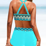 Bikinis de talle alto con estampado geométrico