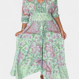 Dunya Vestido Casual de Verano con Escote en V
