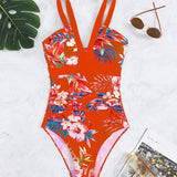 Traje de baño de una pieza con estampado floral