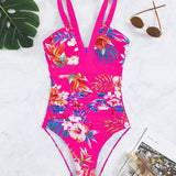 Traje de baño de una pieza con estampado floral