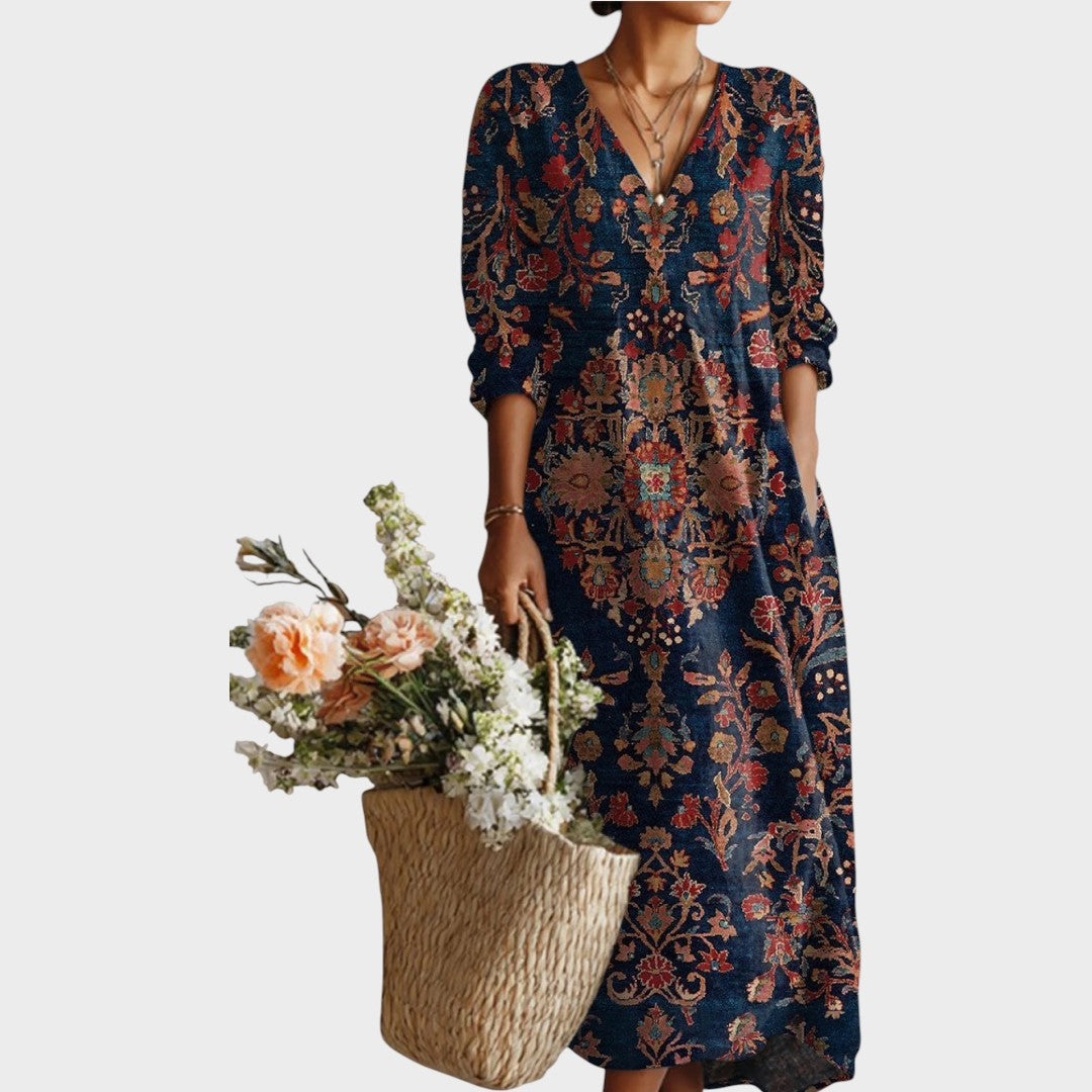 Rosinha | Vestido Largo con Estampado Floral
