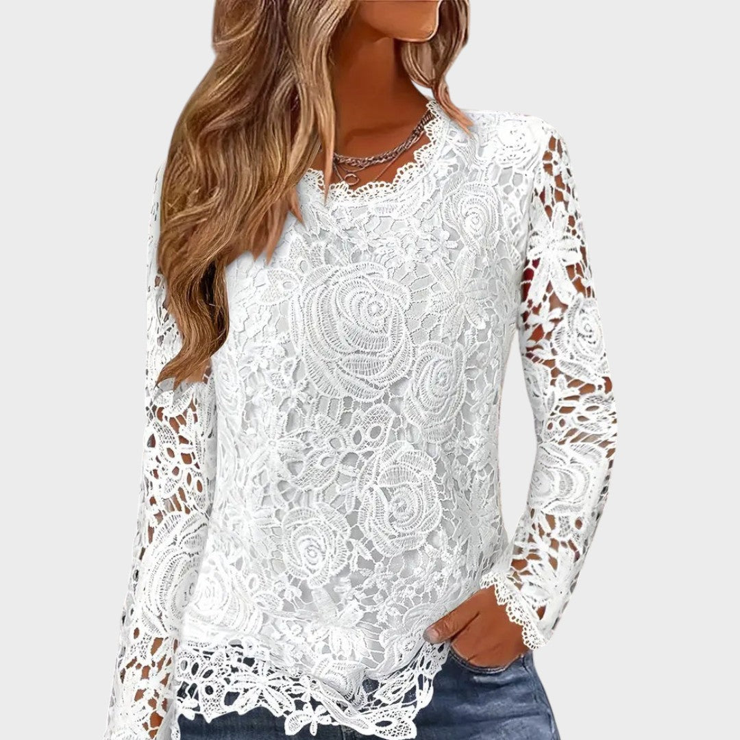 Julieta | Blusa de Encaje de Manga Larga