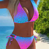 Bikini Sexy Degradado Impreso Leopardo