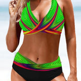 Bikini a rayas multicolor