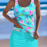 Tankini de Dos Piezas con Estampado Floral