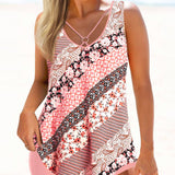 Tankini de dos piezas estampado