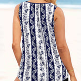 Tankini de dos piezas estampado