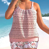 Conjunto de bikini con tirantes recortados en estampado