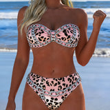 Bikini Leopardo Impreso Cadena