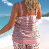 Conjunto de bikini con tirantes recortados en estampado