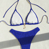 Bikini Sexy Color Sólido de Dos Piezas Triángulo