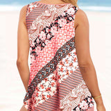 Tankini de dos piezas estampado