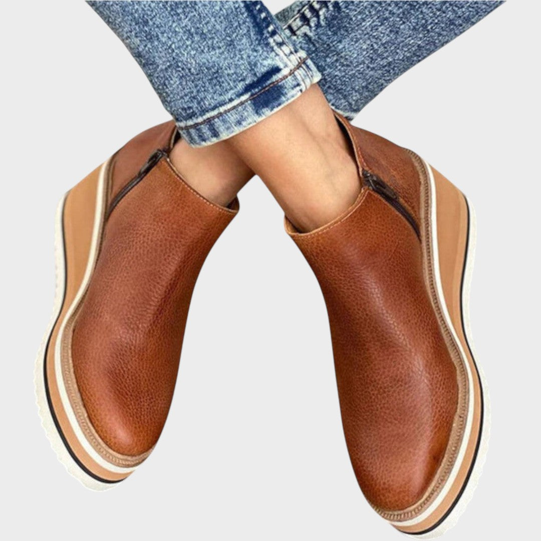 Vina | Botines de Piel con Plataforma