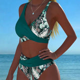 Bikini Contraste Color Moda Floral