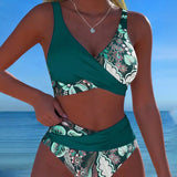 Bikini Contraste Color Moda Floral