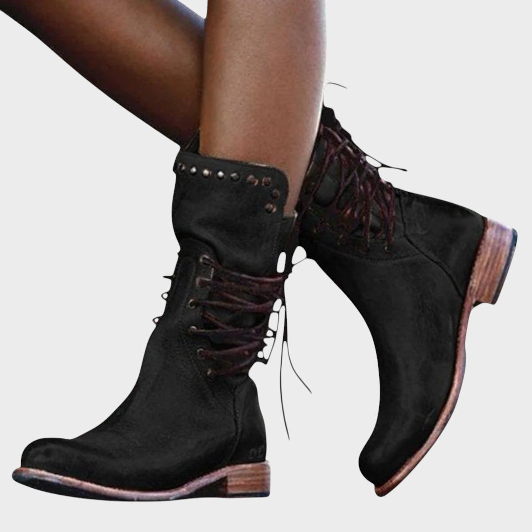 Yara | Botas de Piel con Cordones