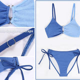 Bikini Mujer Sexy de Cintura Alta con Corte