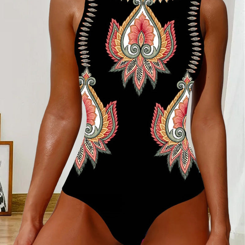 Maillot de Baño Paisley Sin Mangas Monopieza