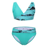 Bikini colorido con sujetador cruzado