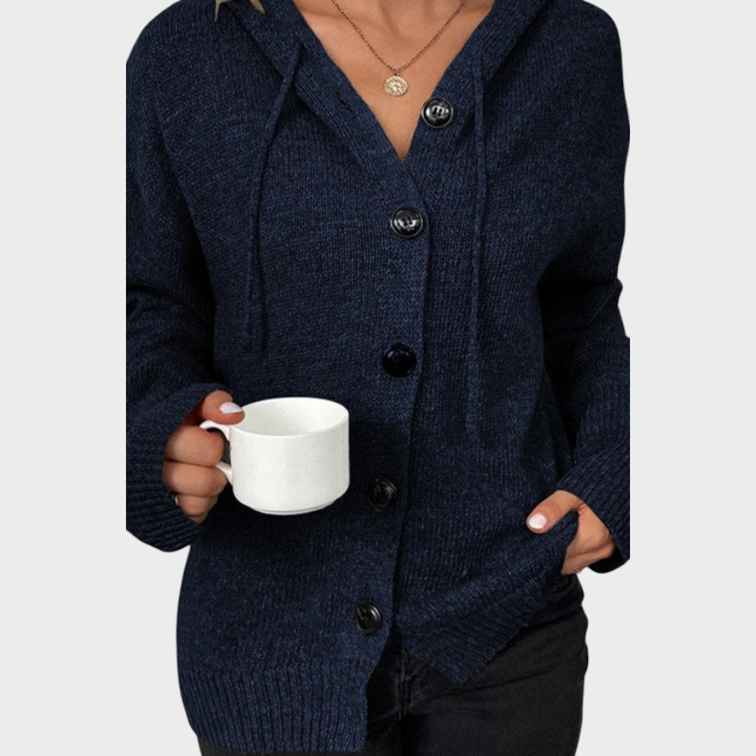 Amélia | Cardigan de Punto Suave con Capucha