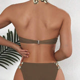 Conjunto de bikini de color bloque