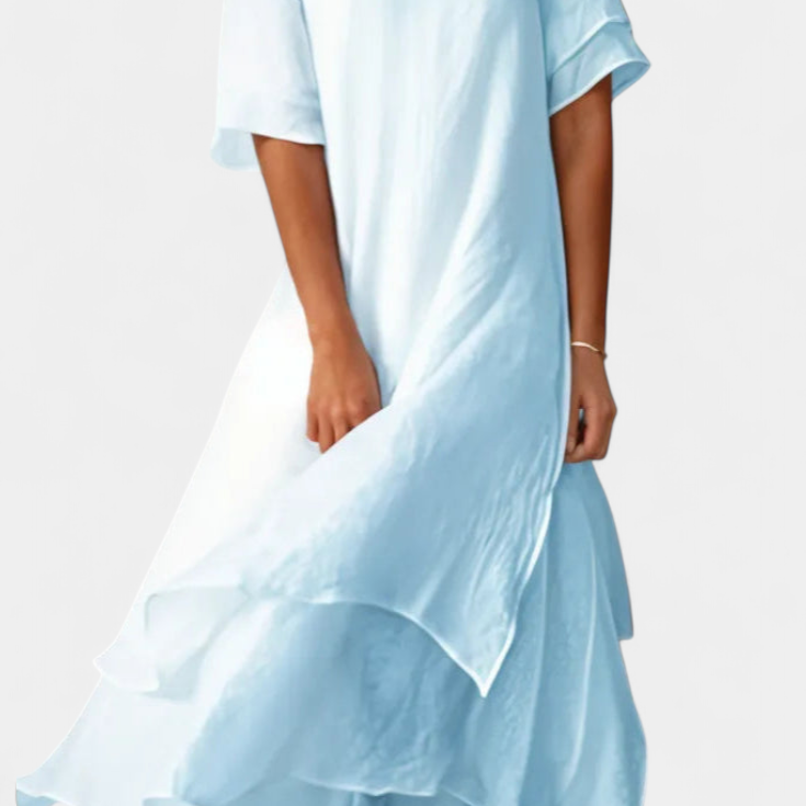 Eloise Vestido de Algodón en Capas Elegante