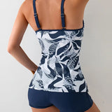 Tankini de dos piezas conservador impreso