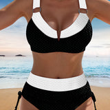 Bikini Bralette Contraste Cintura Alta