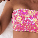 Bañador de Dos Piezas Estampado Estilo Étnico