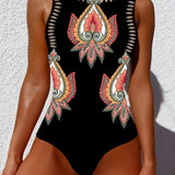 Maillot de Baño Paisley Sin Mangas Monopieza