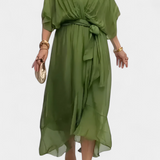 Luisa Vestido Largo con Escote en V y Corte Flowy