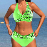 Bikini dos nu impreso patchwork leopardo