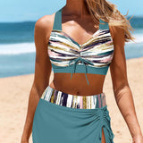 Bikinis de talle alto a rayas