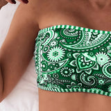 Bañador de Dos Piezas Estampado Estilo Étnico