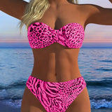 Bañador Sexy Impreso Leopardo de Dos Piezas