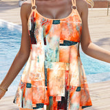 Tankini con tirantes y estampado