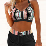 Bikinis de talle alto a rayas