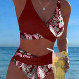 Bikini Contraste Color Moda Floral