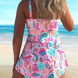 Maillot de Baño Impreso Floral Cubriente