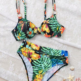 Bikini Sexy Impreso Sujetador Push-Up Triángulo
