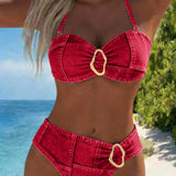Bikini con Tirantes de Metal de Dos Piezas