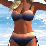 Bikini Motivo Degradado Cordon De Ajuste Moda