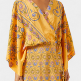 Candela Vestido Boho con Estampado Floral y Escote en V Cruzado