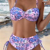 Bikini Impreso Con Cuerda