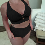 Bikini triangular de color sólido