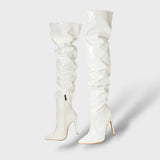 Botas Altas de Charol con Tacón de Aguja